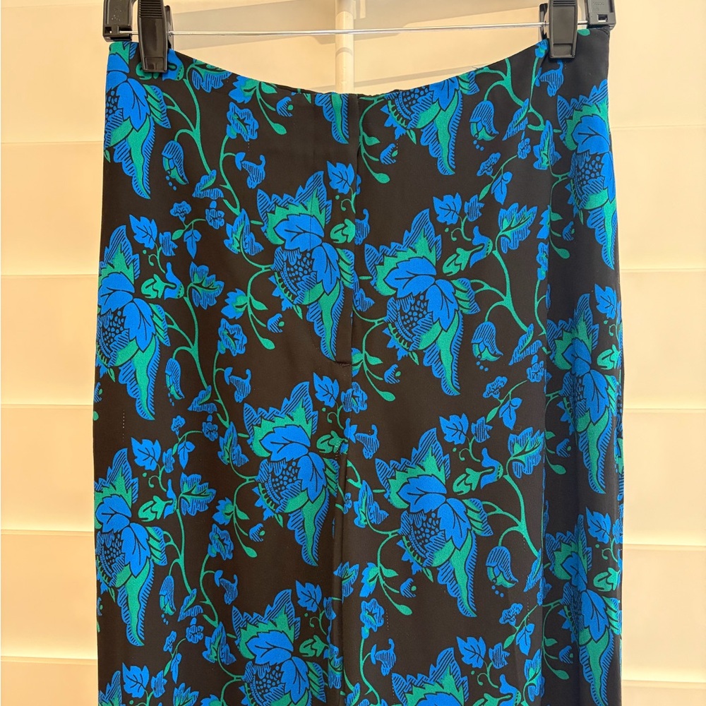 DIANE VON FURSTENBERG DVF NWT Waylen Blue Wide Leg Pants Trousers 4 Crepe Slinky - Picture 3 of 12